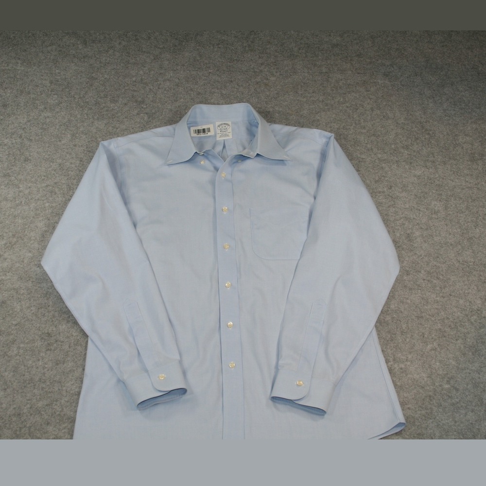 Brooks Brothers Mens Dress Shirt 16-34 Light Blue Non-Iron Supima Cotton Classic